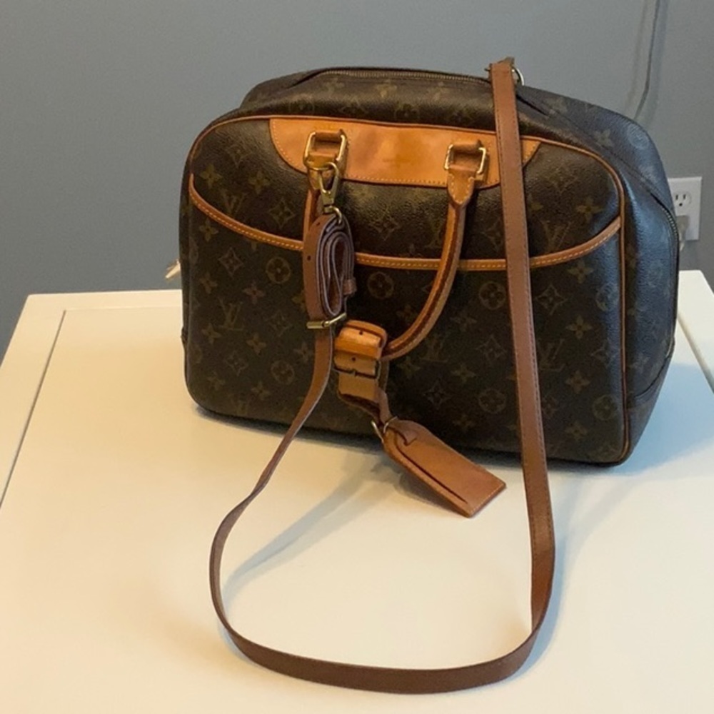 Auth Louis Vuitton Deauville VI0948 tag/strap
